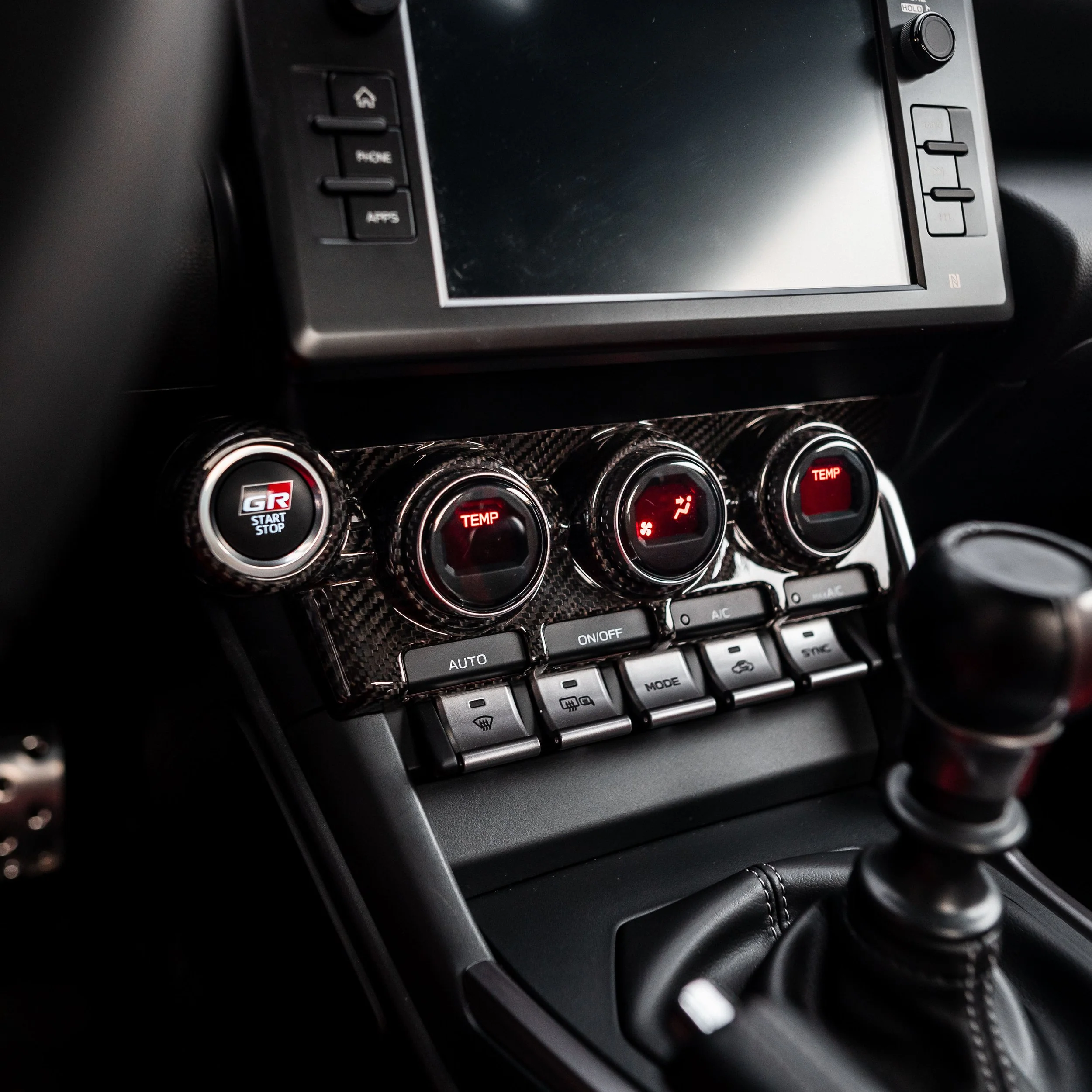 Driven.Media Carbon Fiber Knob Panel Cover - 2022+ Toyota GR86 / Subaru BRZ - Image 3