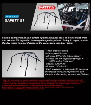 Cusco Safety21 Rollcage Kit Black Through-Dash - 2022+ Toyota GR86 / Subaru BRZ - Image 4