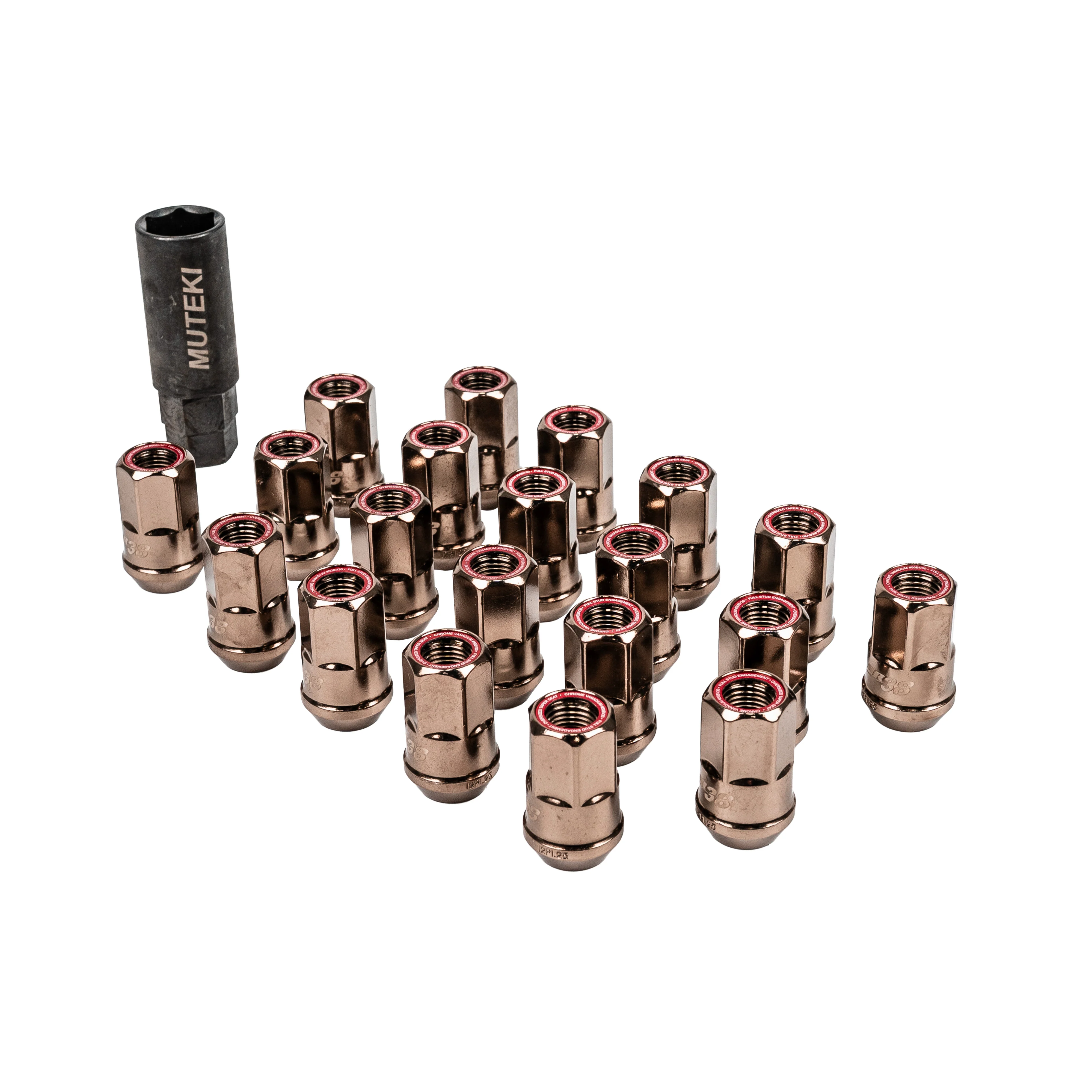 Wheel Mate Muteki Titanium Chrome HR38 Open End Lug Nuts 12x1.25 - Scion FR-S / Toyota 86 / GR86 / Subaru BRZ / WRX / STI - Image 5